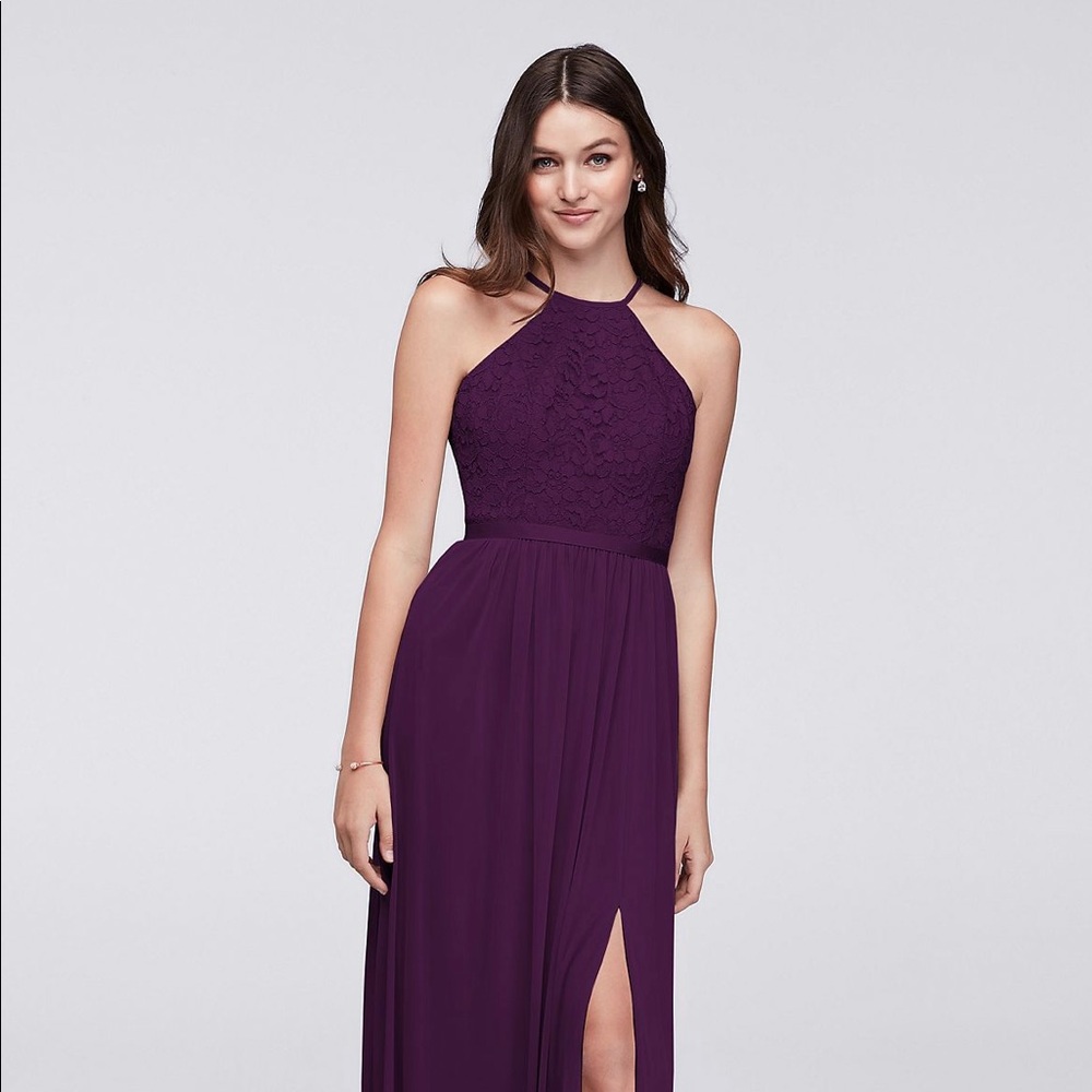 David’s Bridal Bridesmaid Dress - Plum, unaltered